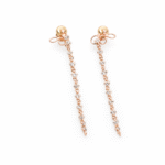 Rose & White gold chi diamond cut earring