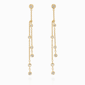 Yellow gold dangling earring