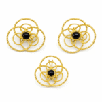 Yellow gold onyx pendant set