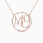 Customized name chain;  Rose gold & Diamonds