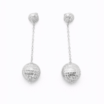White gold diamond cut earring