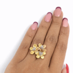 Three tone flower ring