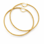 Yellow gold diamond cut hoop