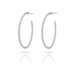 White gold minah oval diamond cut earring