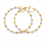 Three tone hoop earrings