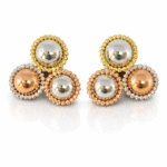 Three tone tri earring