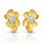 Yellow gold flutter earring