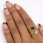Yellow gold criss cross ring