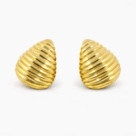 Yellow gold stud earring
