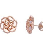 Rose gold flower earring