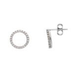 White gold O earring