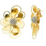 Two tone flower earring